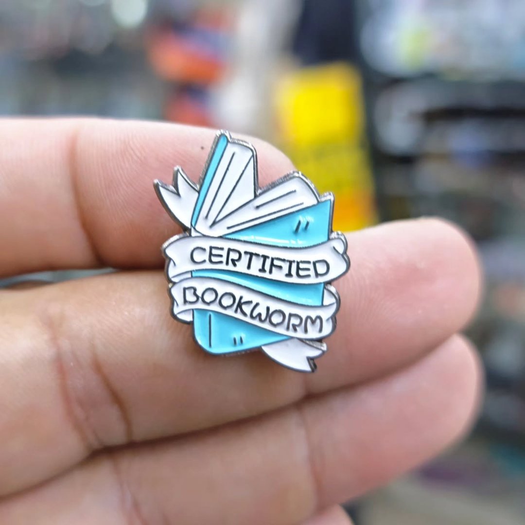 Book Certified Bookworm Pins - Metal Pins