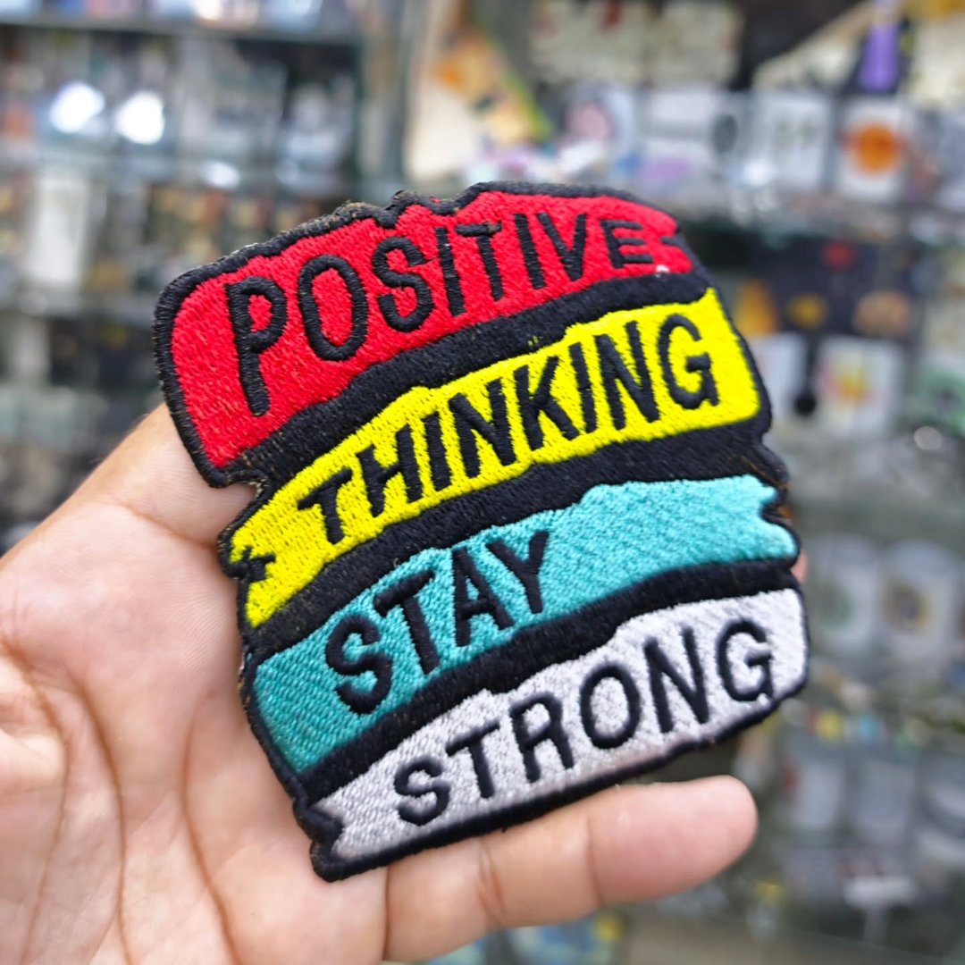 Embroidered Patch Positive Thinking 90 x 100 MM - Embroidered Patch