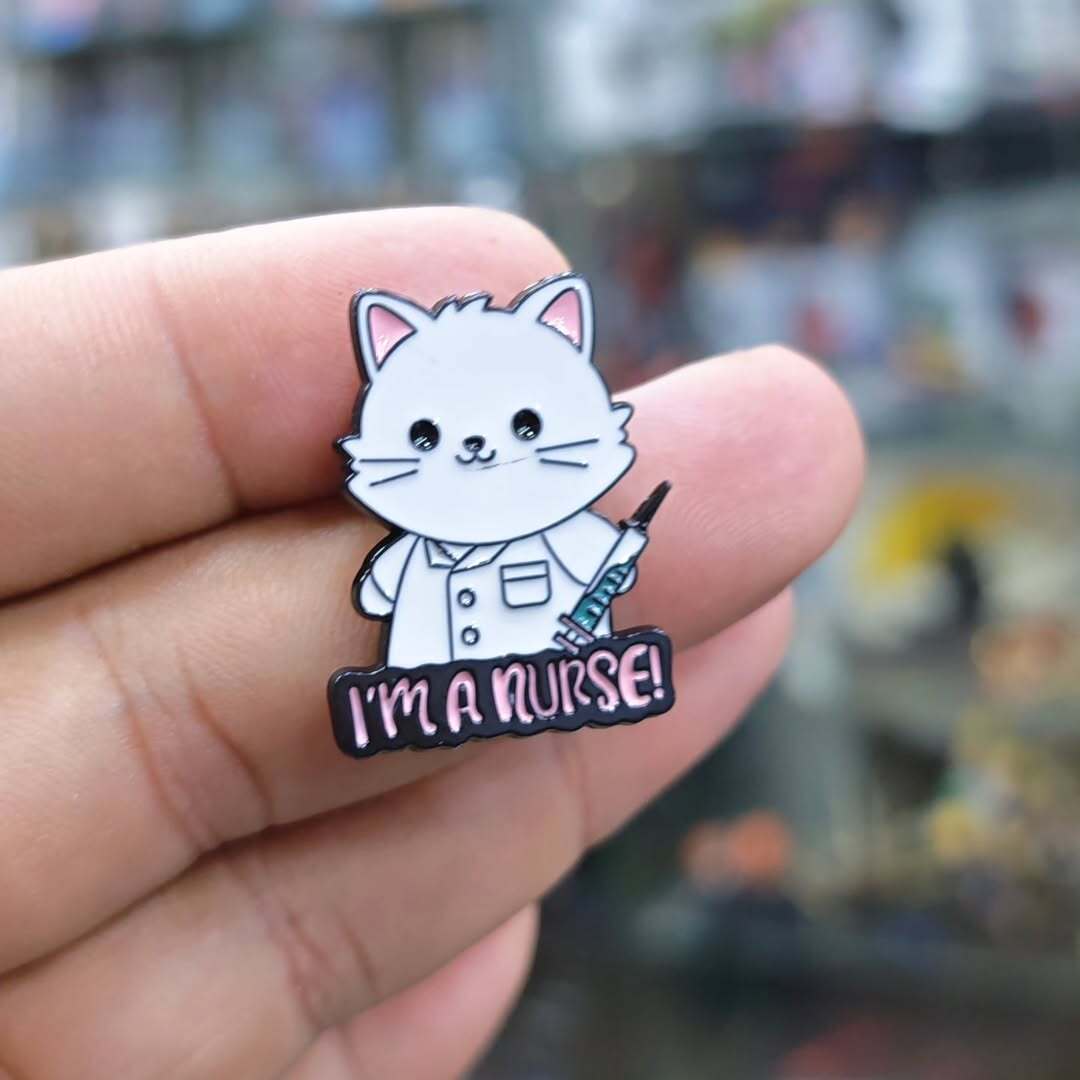 Im A Nurse Cat Medical Pins - Metal Pins