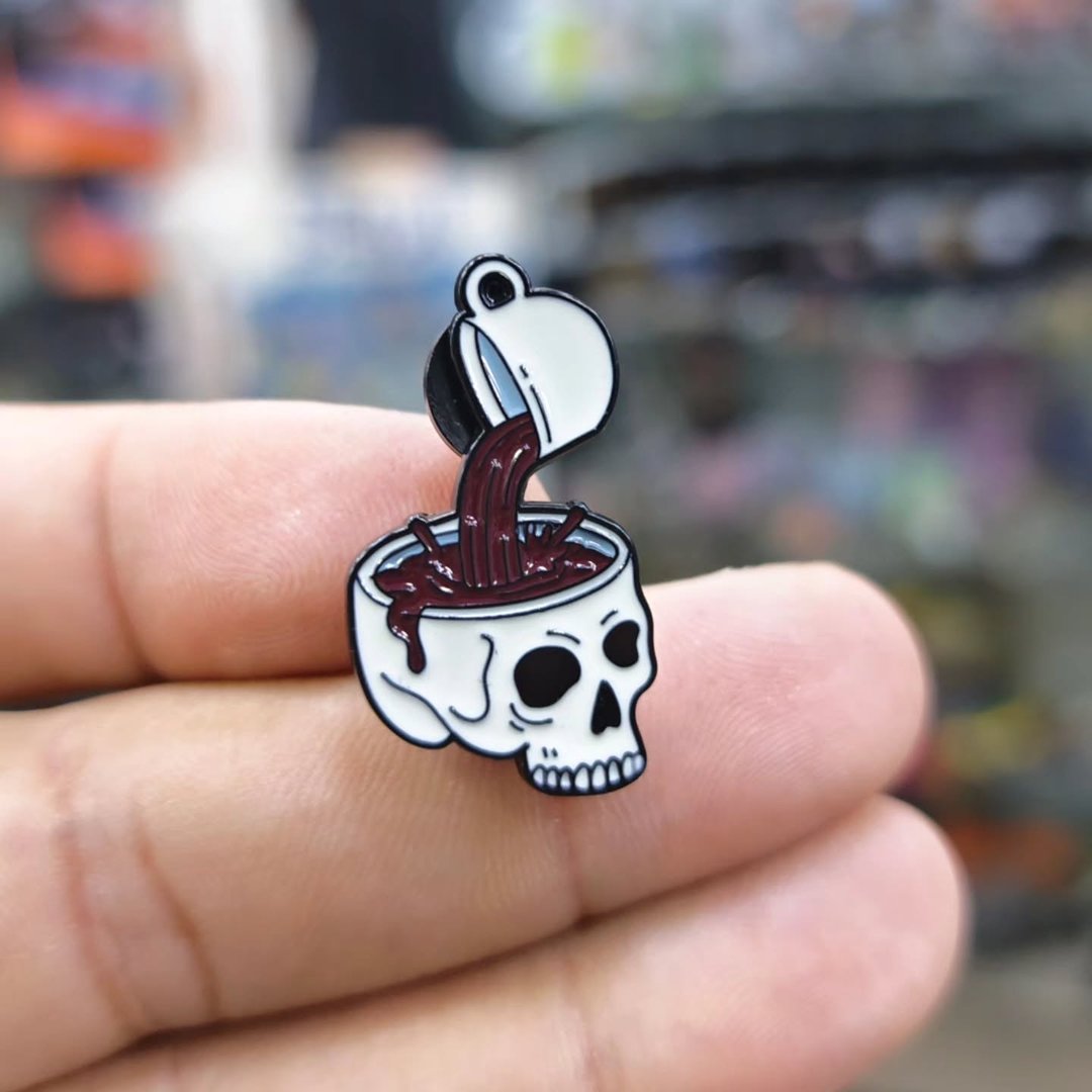 Coffee Skull Pins - Metal Pins