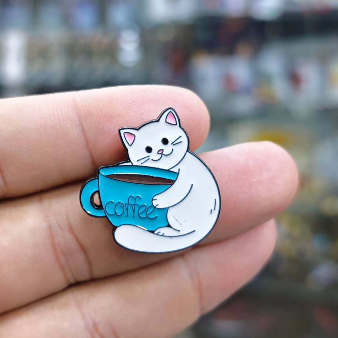 Coffee Cat Pins - Metal Pins