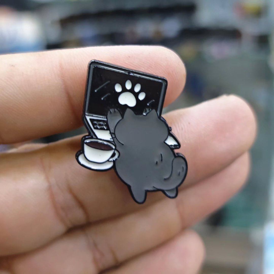 Cat Laptop Pins - Metal Pins