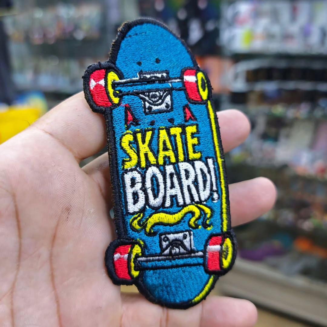 Embroidered Patch Skate Board 125 x 65 MM - Embroidered Patch
